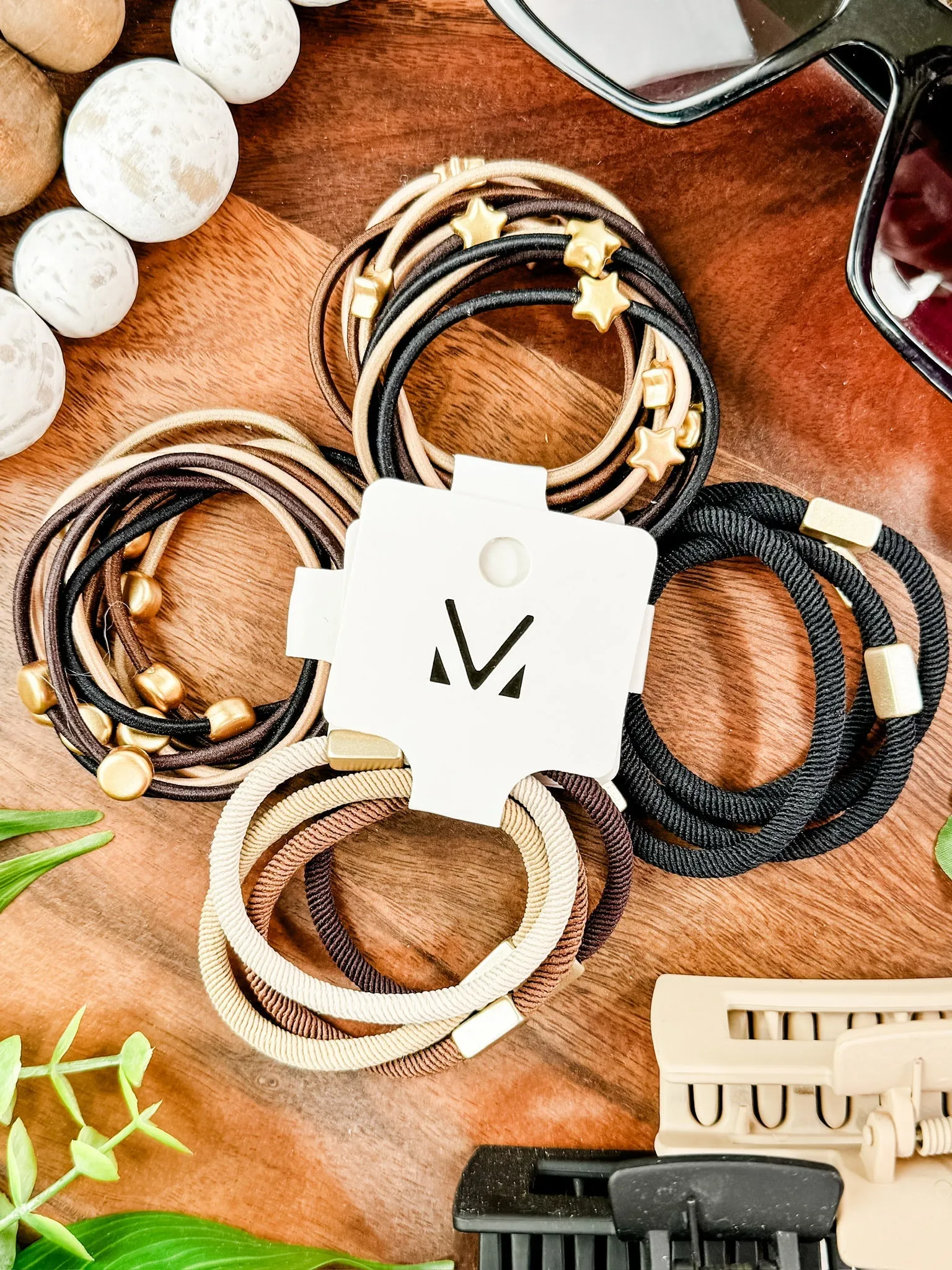 IN STOCK Hair Tie Bracelet Sets - Neutral Gold Accents | Hair Accessories FINAL SALE
