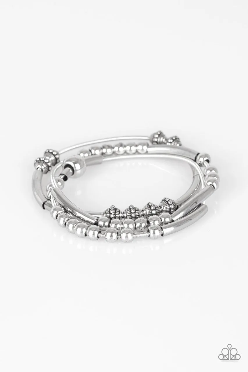 Industrial Instincts Silver Paparazzi Bracelet