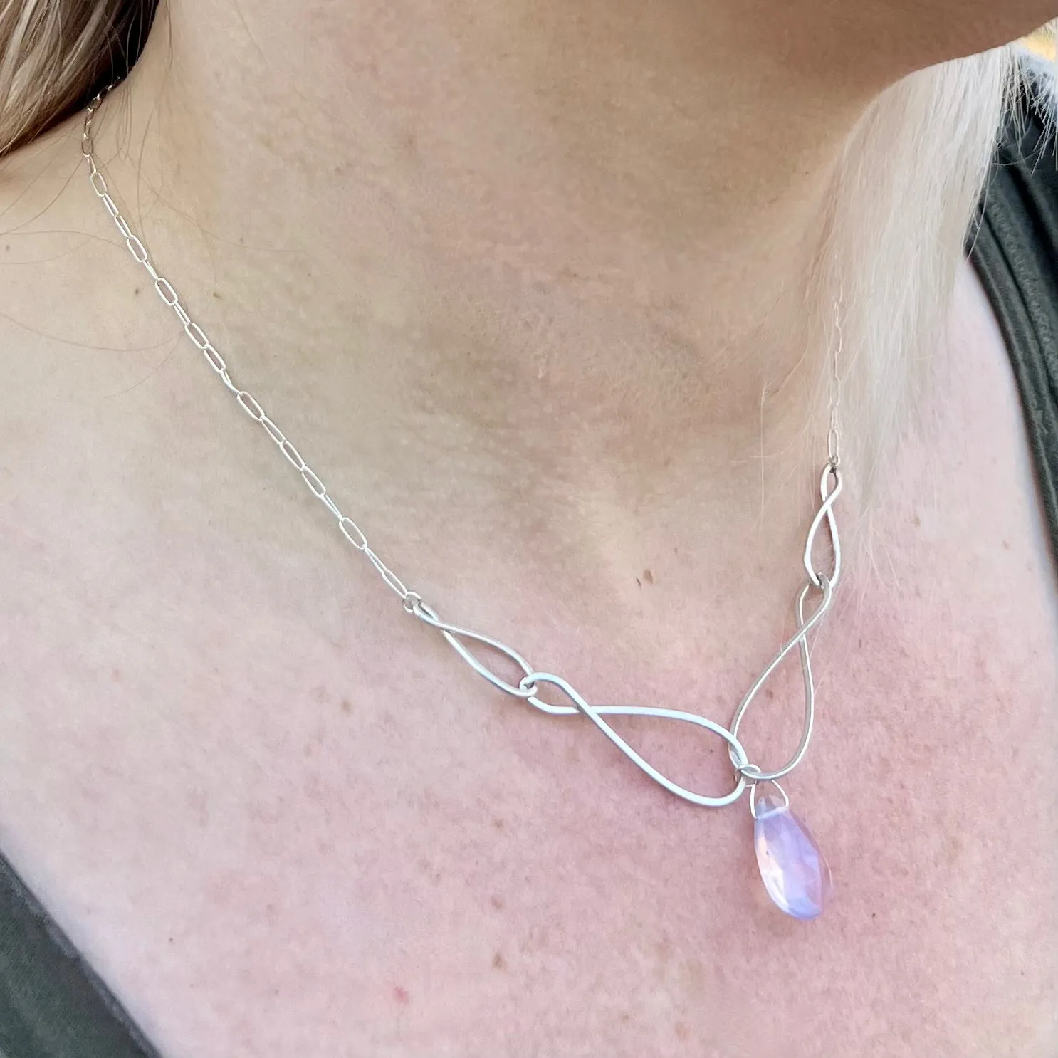 Infinite Nature Necklace, 14K Gold Filled with Labradorite, Handmade