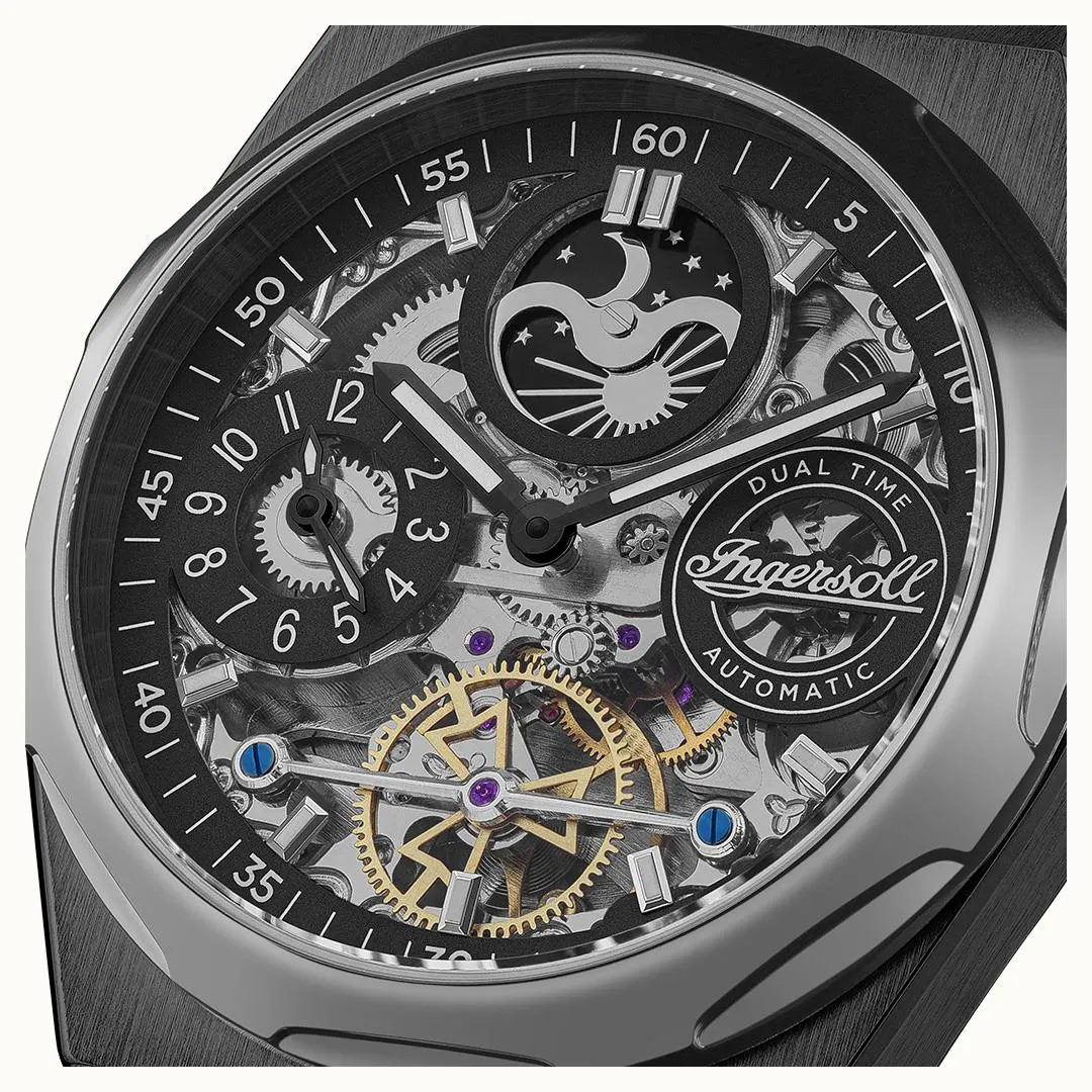 Ingersoll Automatic Black Skeleton Dial Analog Men's Watch - I12908