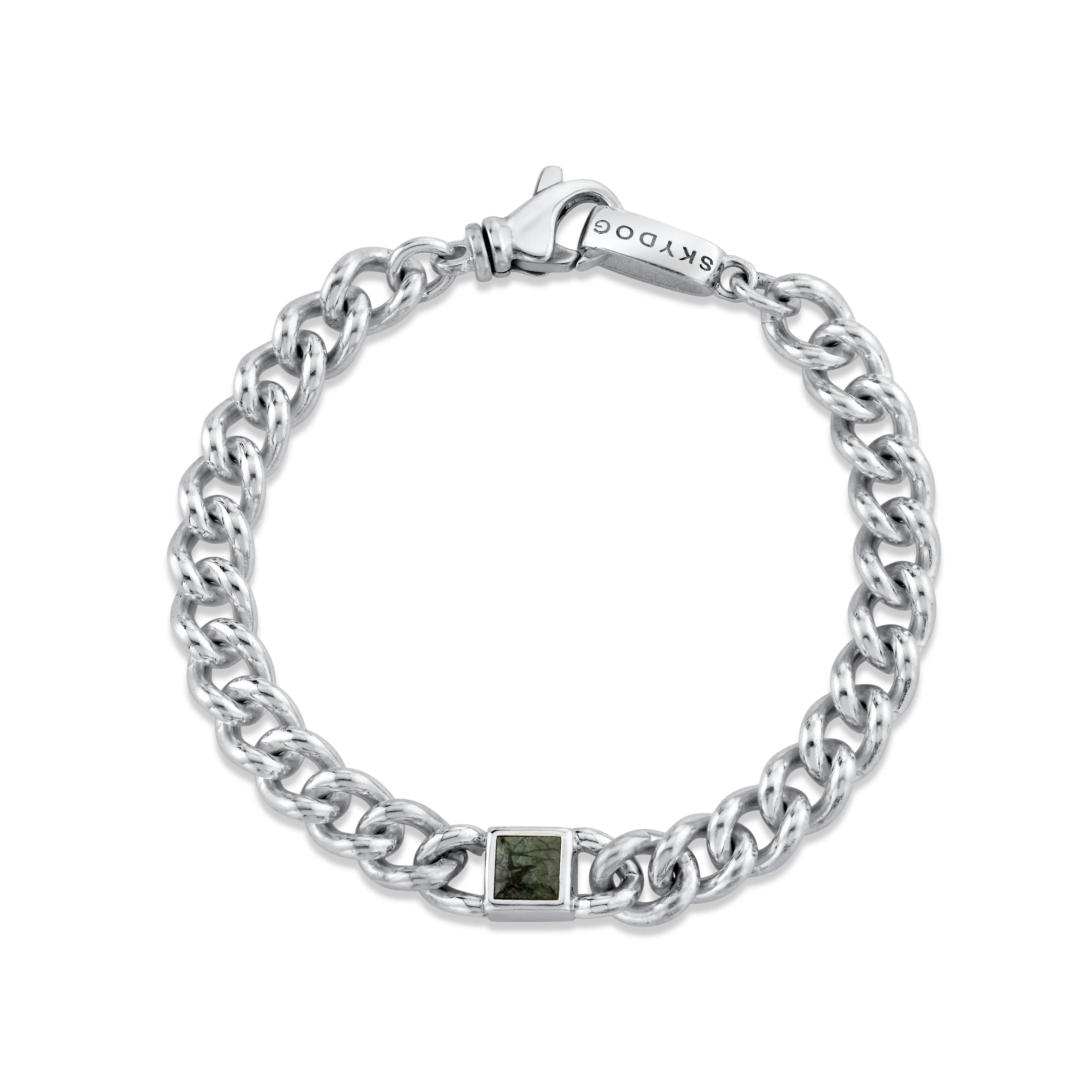 Inlay Curb Chain Bracelet, 6.90mm