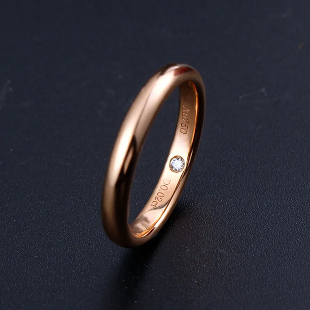Inner Diamond Matching Couple Wedding Rings