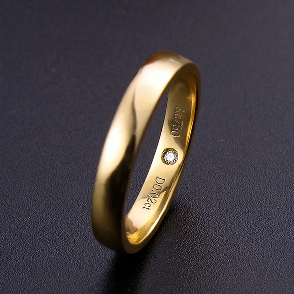 Inner Diamond Matching Couple Wedding Rings