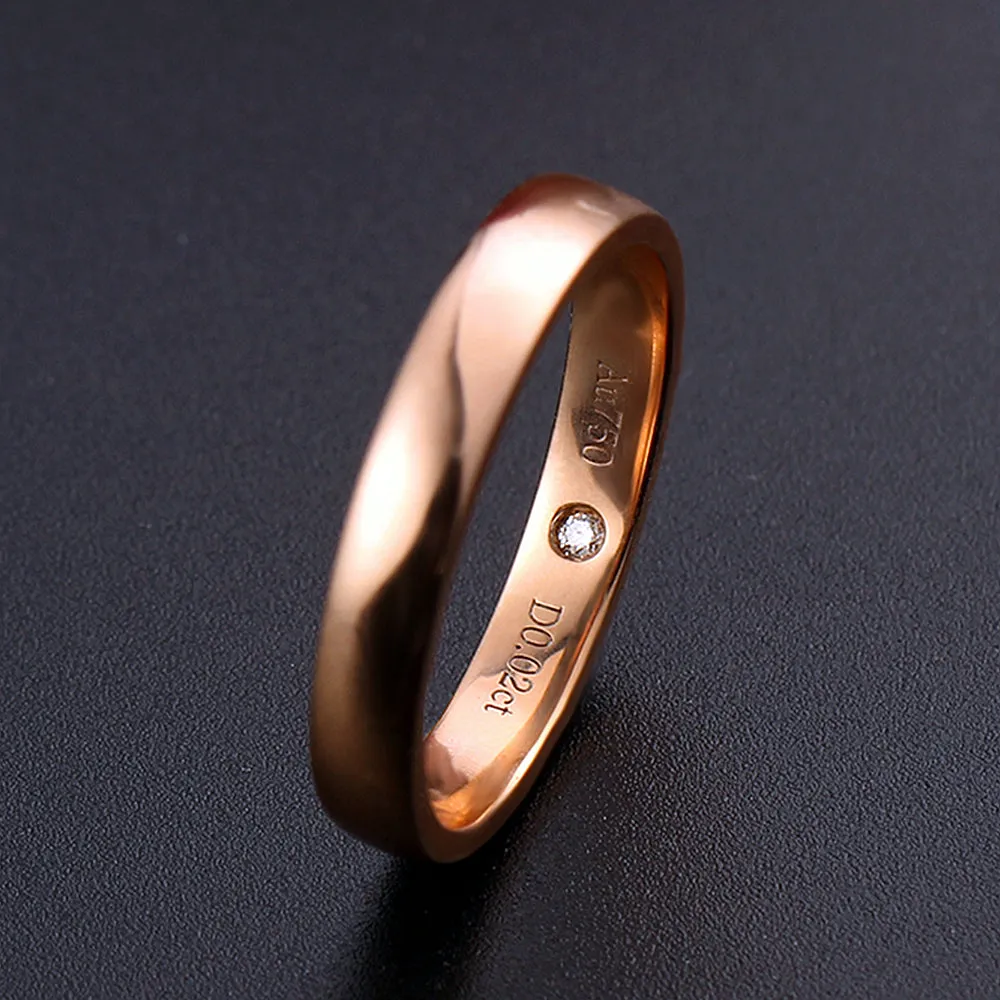 Inner Diamond Matching Couple Wedding Rings