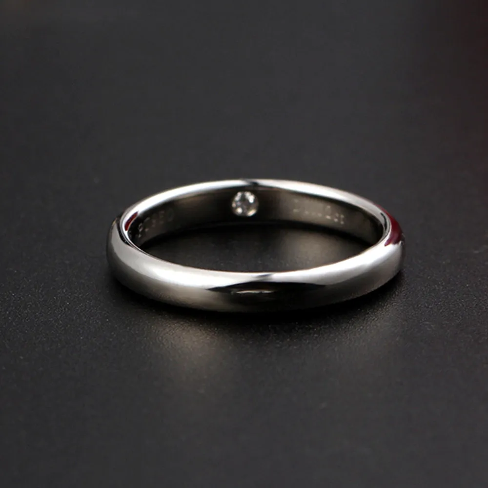 Inner Diamond Matching Couple Wedding Rings