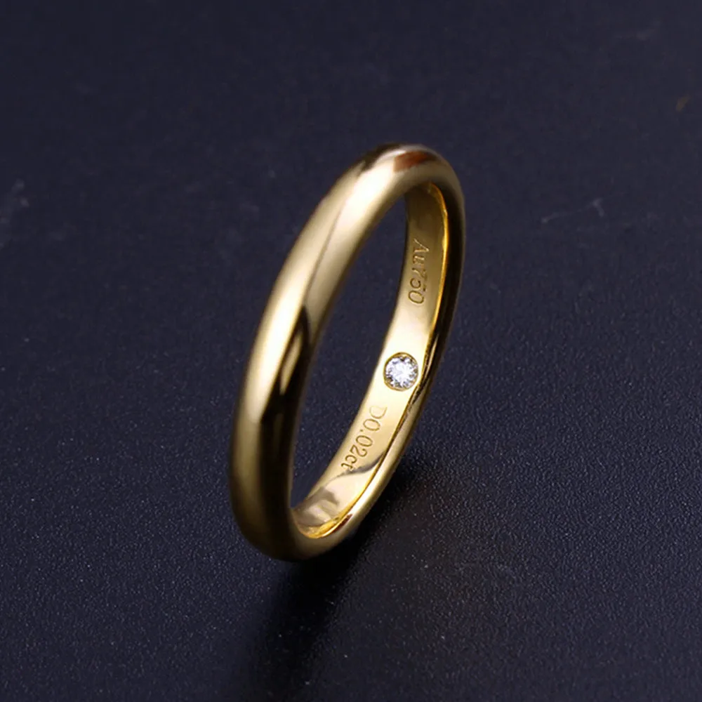 Inner Diamond Matching Couple Wedding Rings