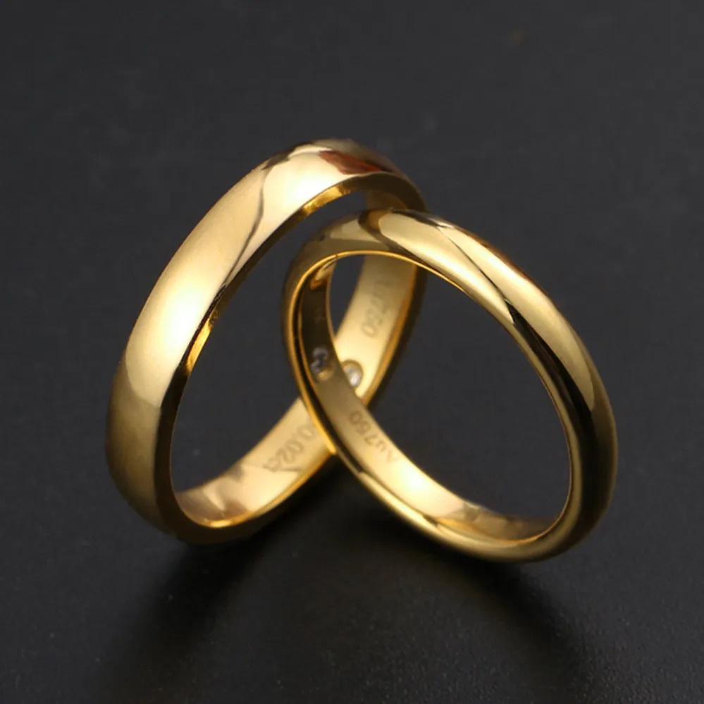 Inner Diamond Matching Couple Wedding Rings
