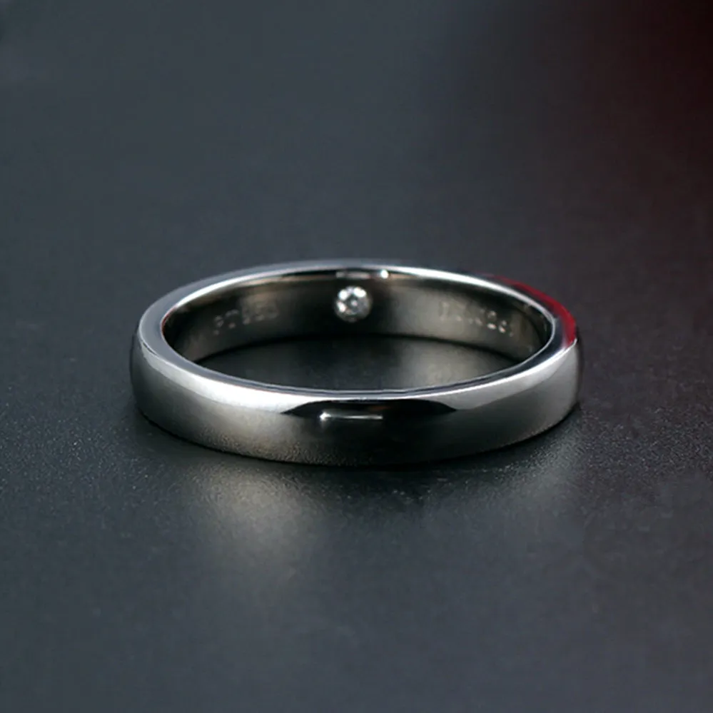 Inner Diamond Matching Couple Wedding Rings