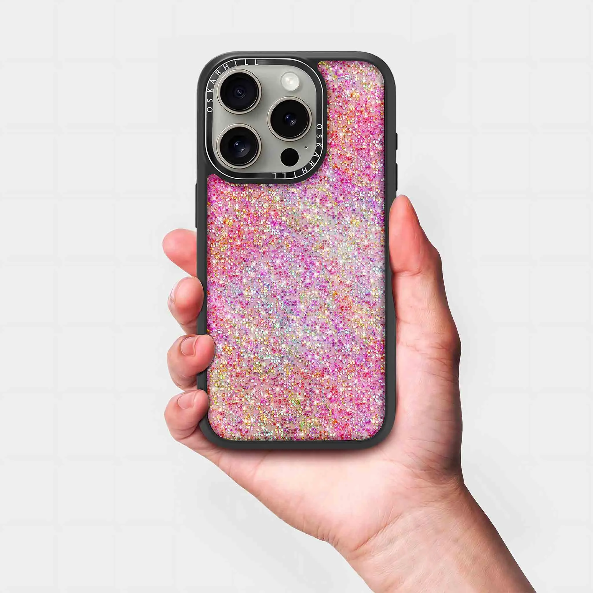 iPhone 15 Pro Max Case Elite — Pink Glitter
