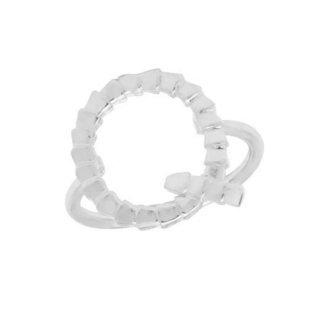 Isiro Sterling Silver Vertebrae Letter Ring