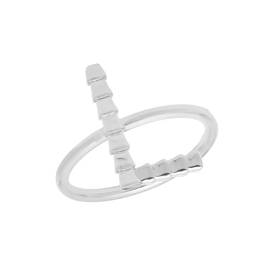 Isiro Sterling Silver Vertebrae Letter Ring