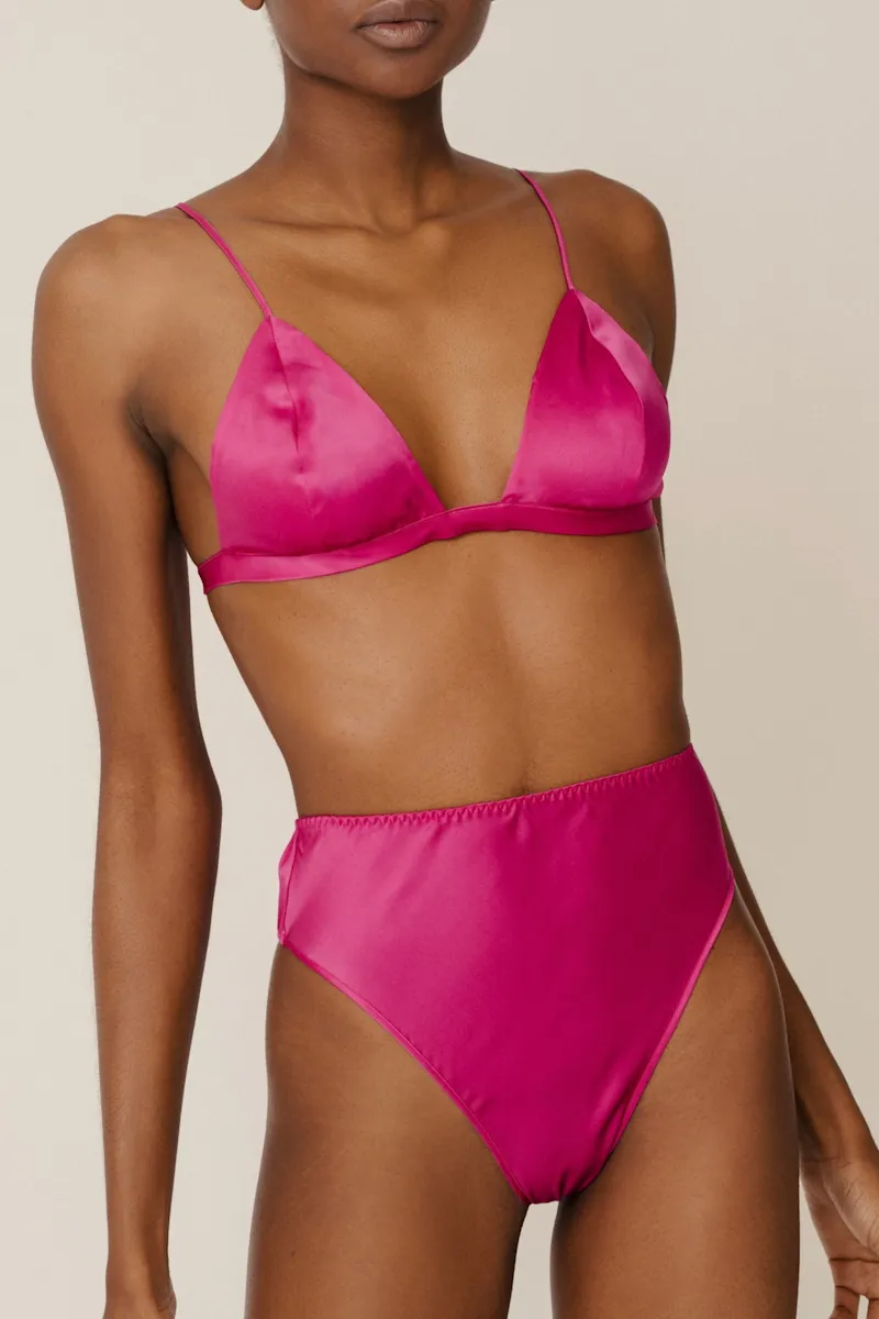 IVY HOT PINK: ORGANIC SILK LUXURY BRA TOP
