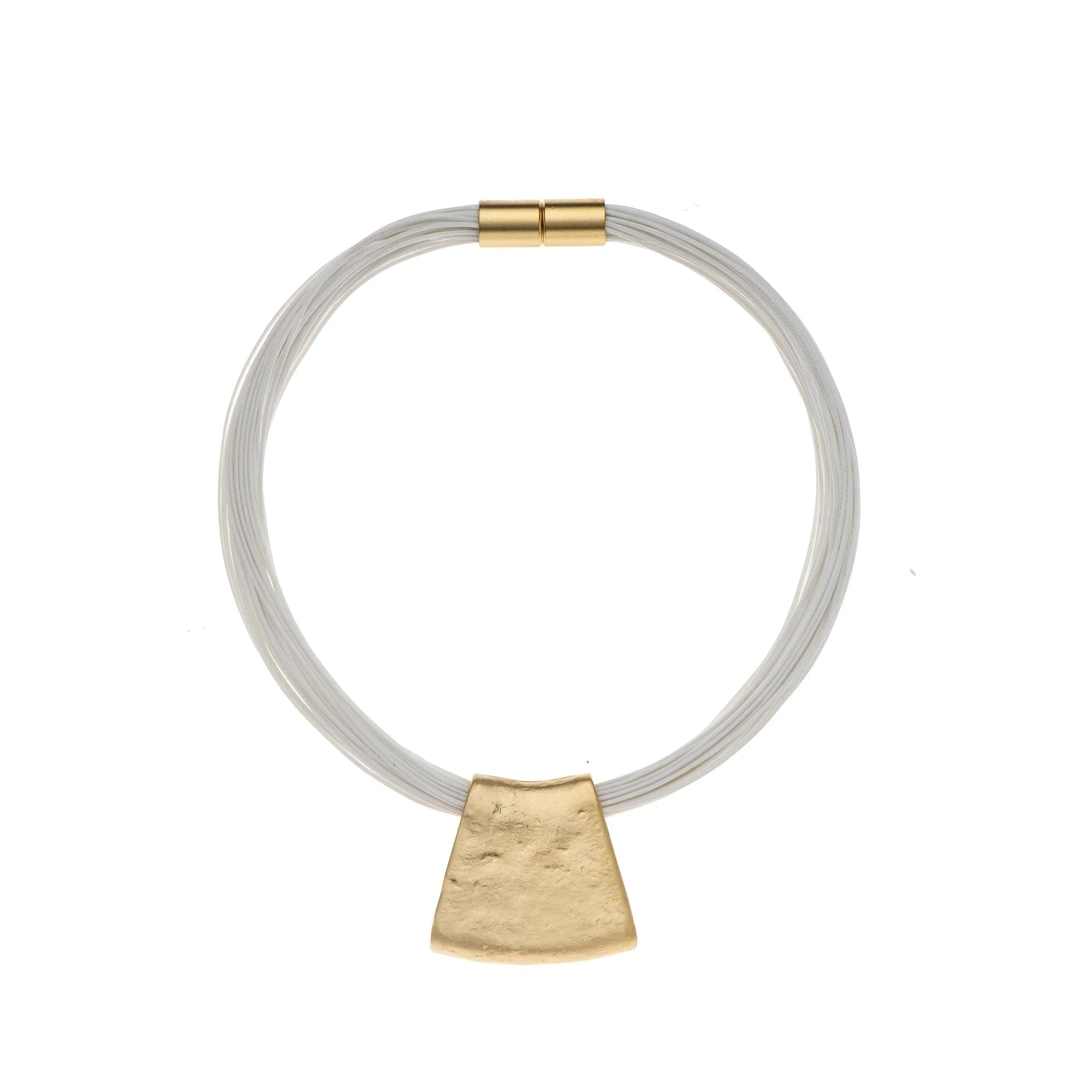 Jessica - Bold blue cord & sterling silver pendant necklace
