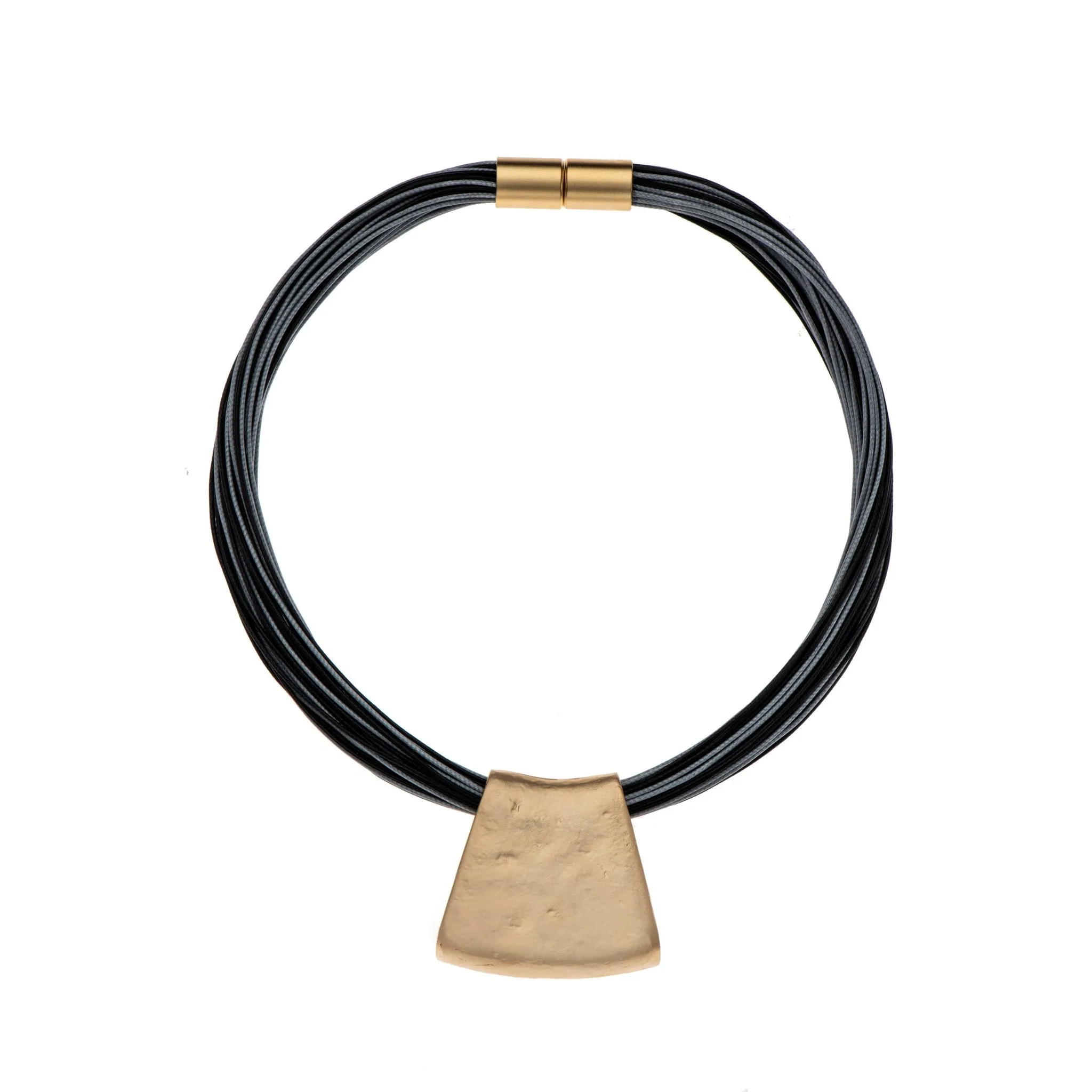 Jessica - Bold blue cord & sterling silver pendant necklace