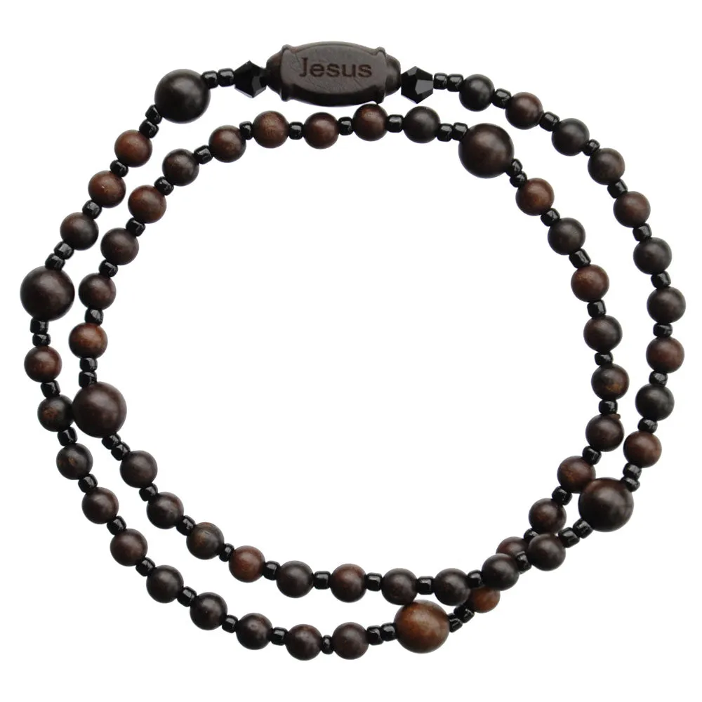 Jujube Wood Twisting Rosary Bracelet 4mm