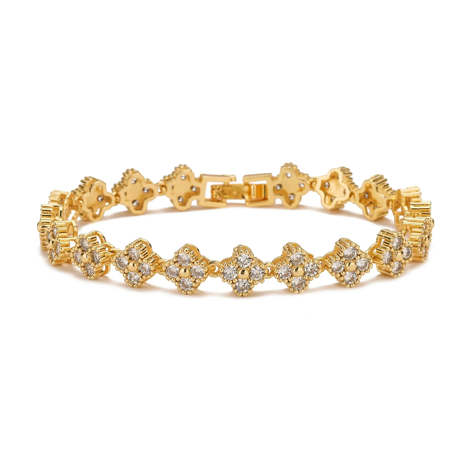 Kawaii Colorful Floral Zircon Bracelets 🌸✨ | ZAKOL's Playful Party Jewelry for Women 🎉