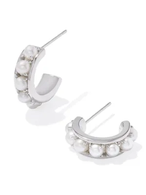 Kendra Scott Krista Huggie Earring - Silver & Pearl