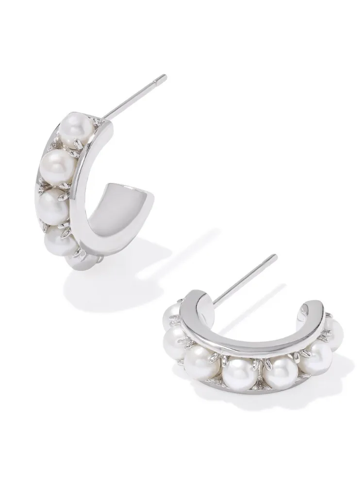 Kendra Scott Krista Huggie Earring - Silver & Pearl