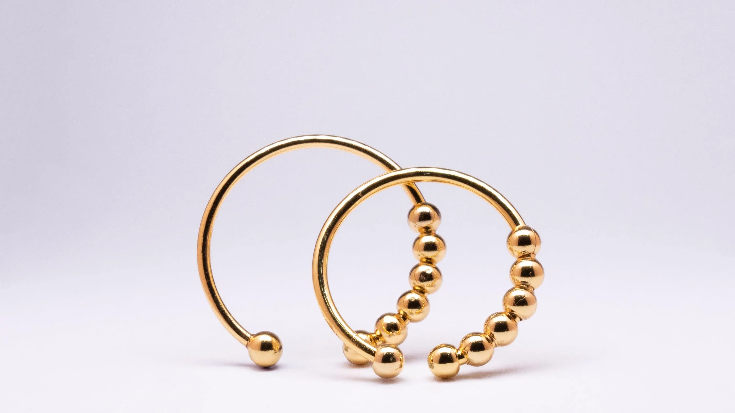 Kids 18k gold plated on sterling silver abacus fidget ring - adjustable