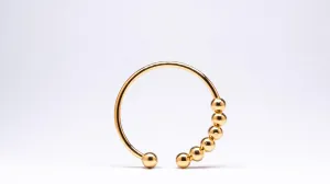 Kids 18k gold plated on sterling silver abacus fidget ring - adjustable