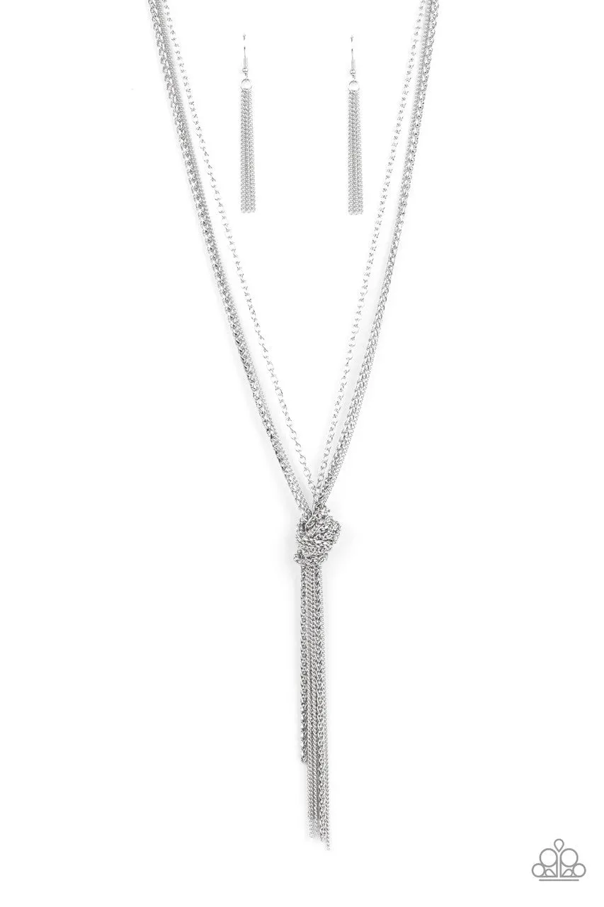KNOT All There Silver Paparazzi Necklace