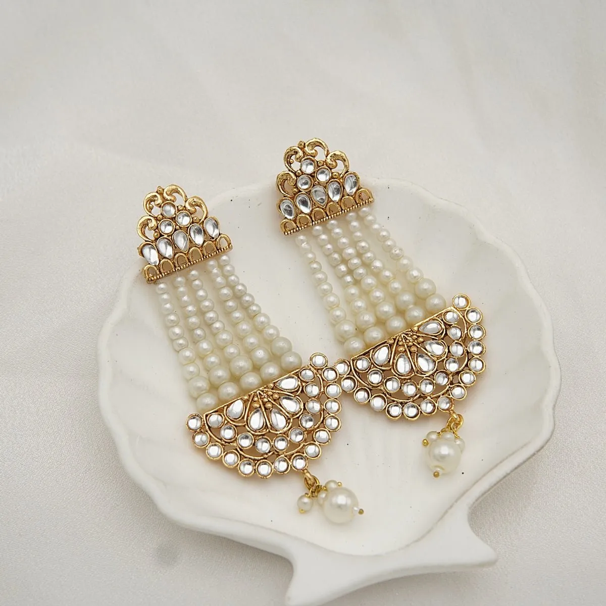 Kundan Pearls Jhumar Earings