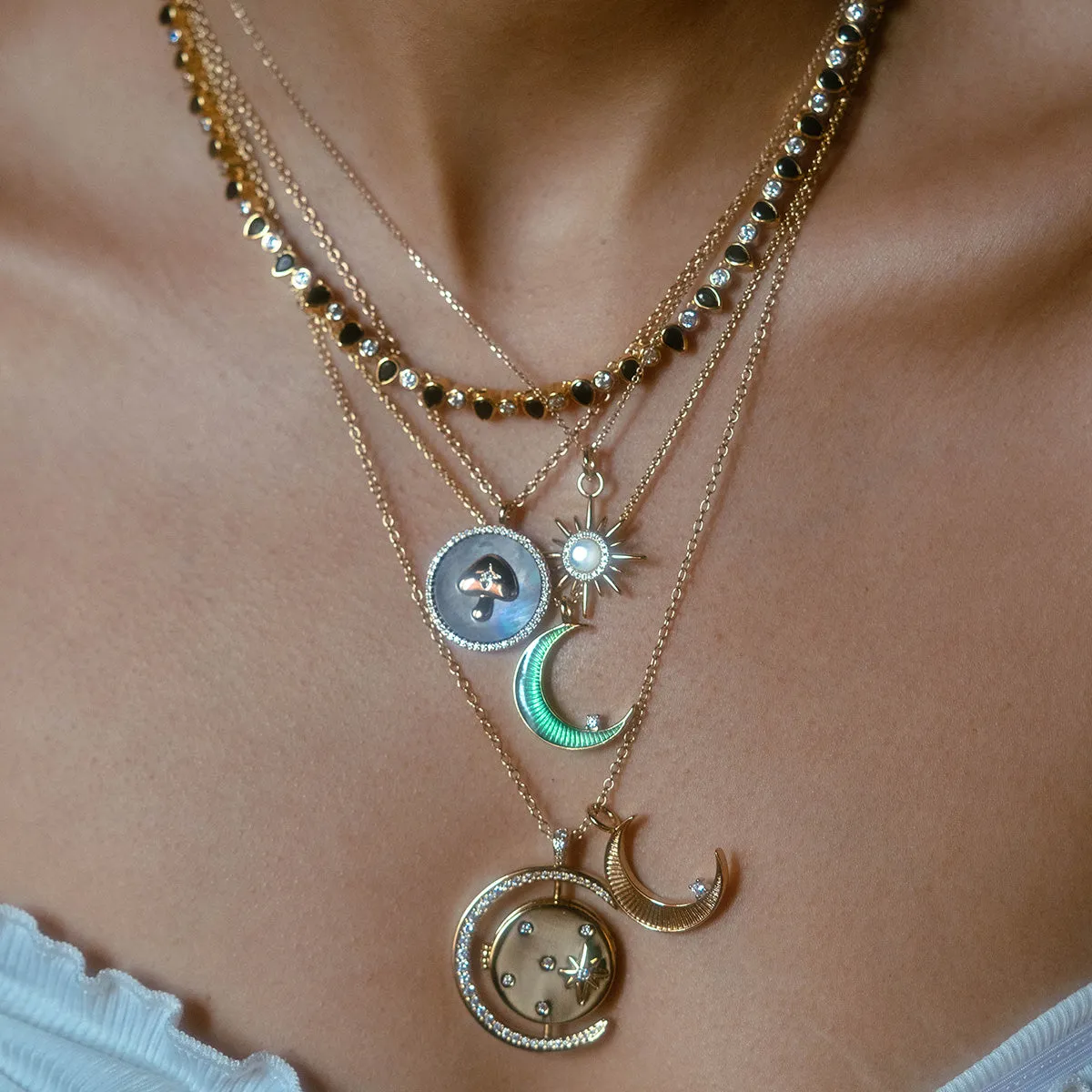 La Lune Teal Green Necklace