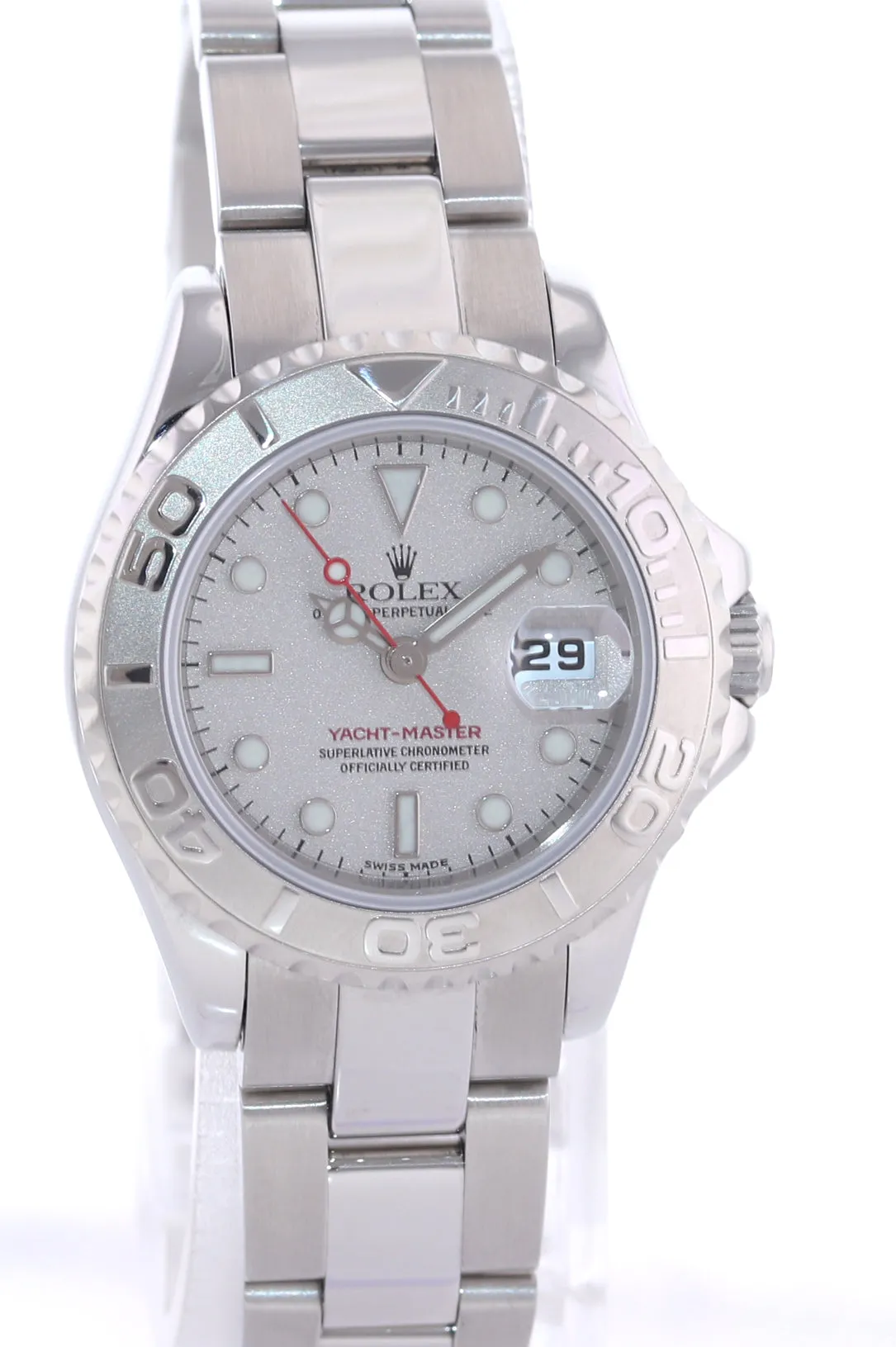 Ladies Rolex Yacht-Master 169622 Steel Platinum Dial Rolesium 29mm Watch Box