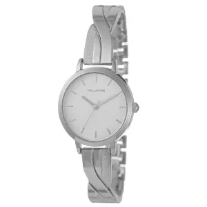 Ladies Round Classic Solid Bangle Silver Dial Watch
