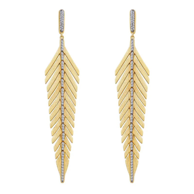Lafonn Elegant Feather Drop Earrings