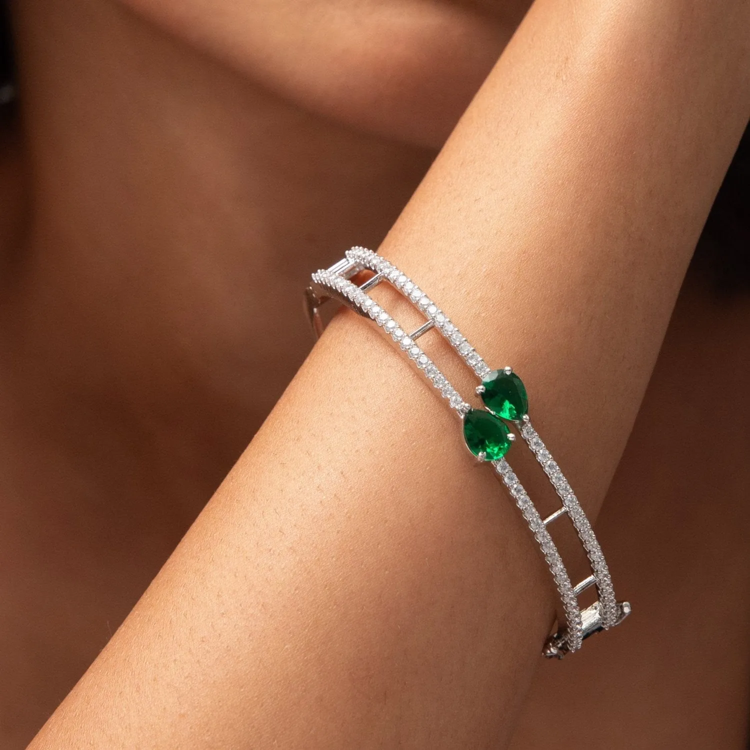 Lahari Nakshatra CZ Green Bracelet
