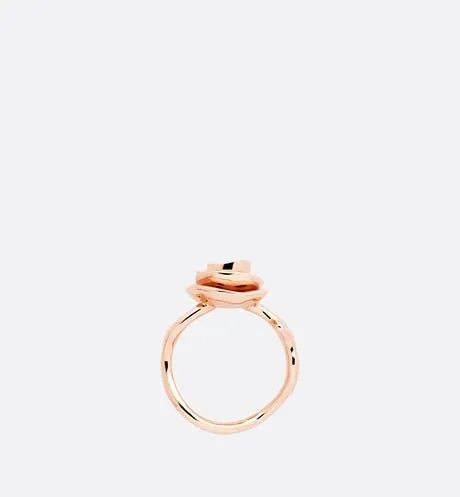 Large Rose Dior Couture Ring • Pink Gold and Diamonds