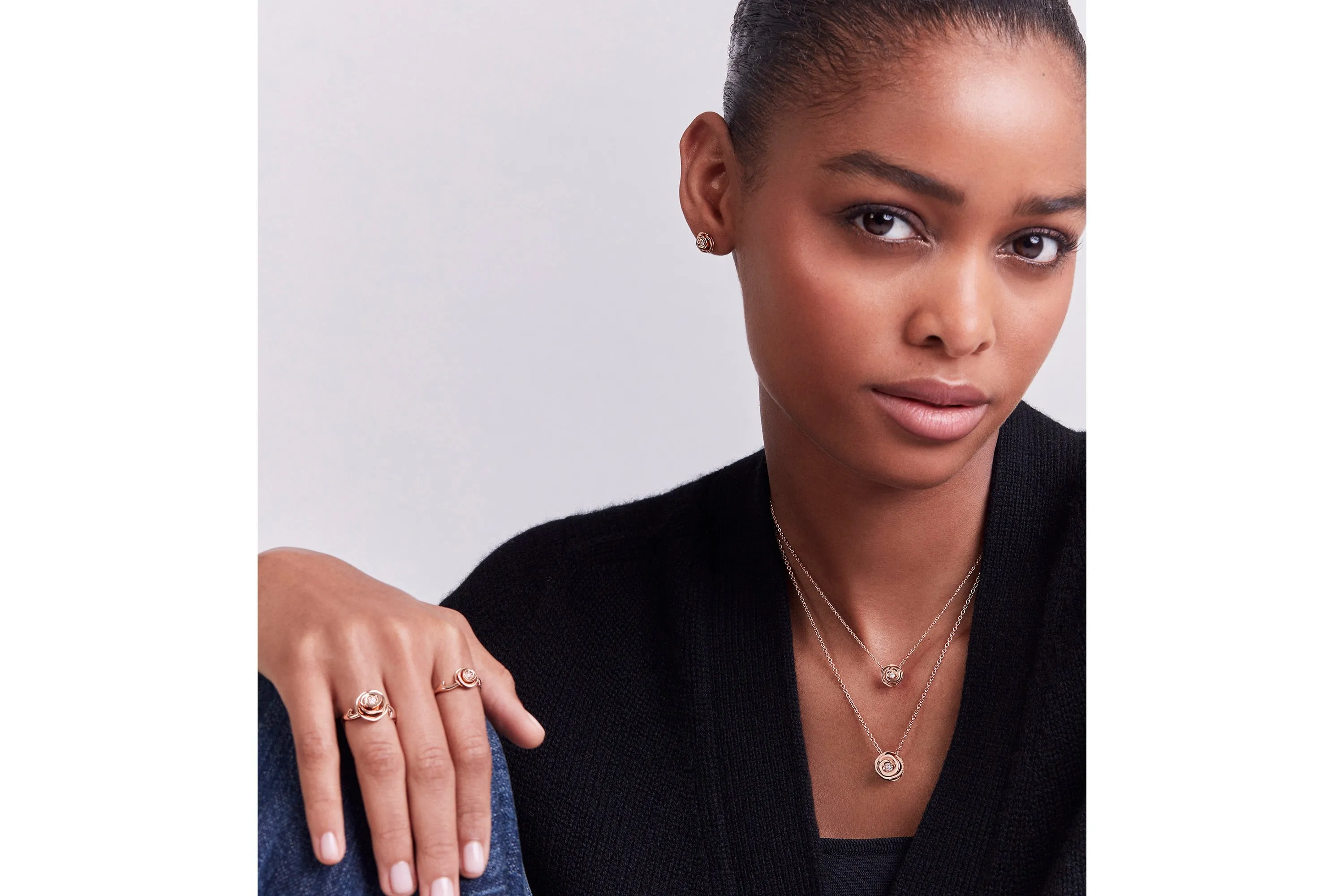 Large Rose Dior Couture Ring • Pink Gold and Diamonds