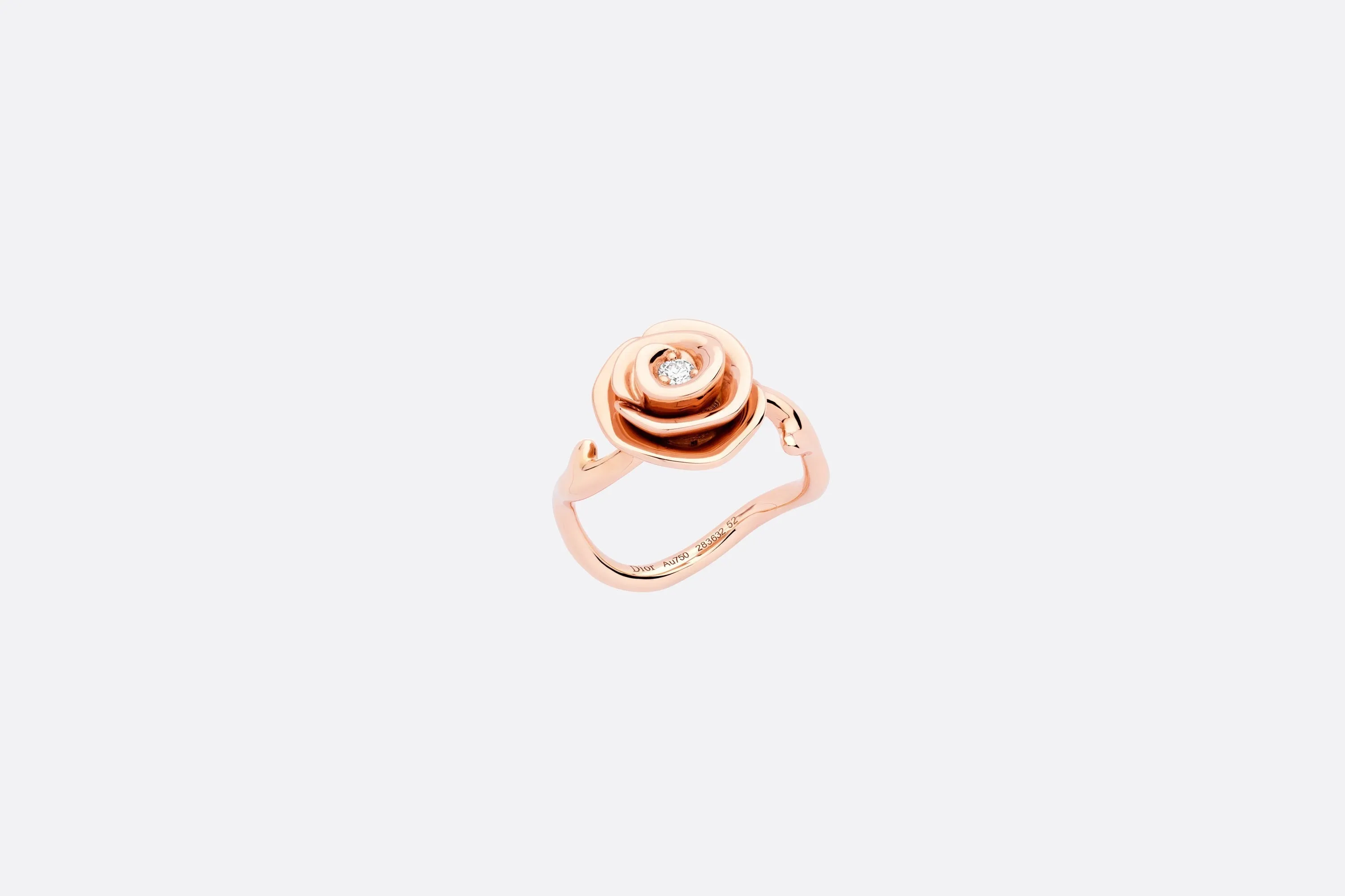 Large Rose Dior Couture Ring • Pink Gold and Diamonds