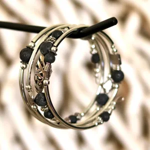 Lava Stone Layered Bracelet – Grounding & Aromatherapy Ready