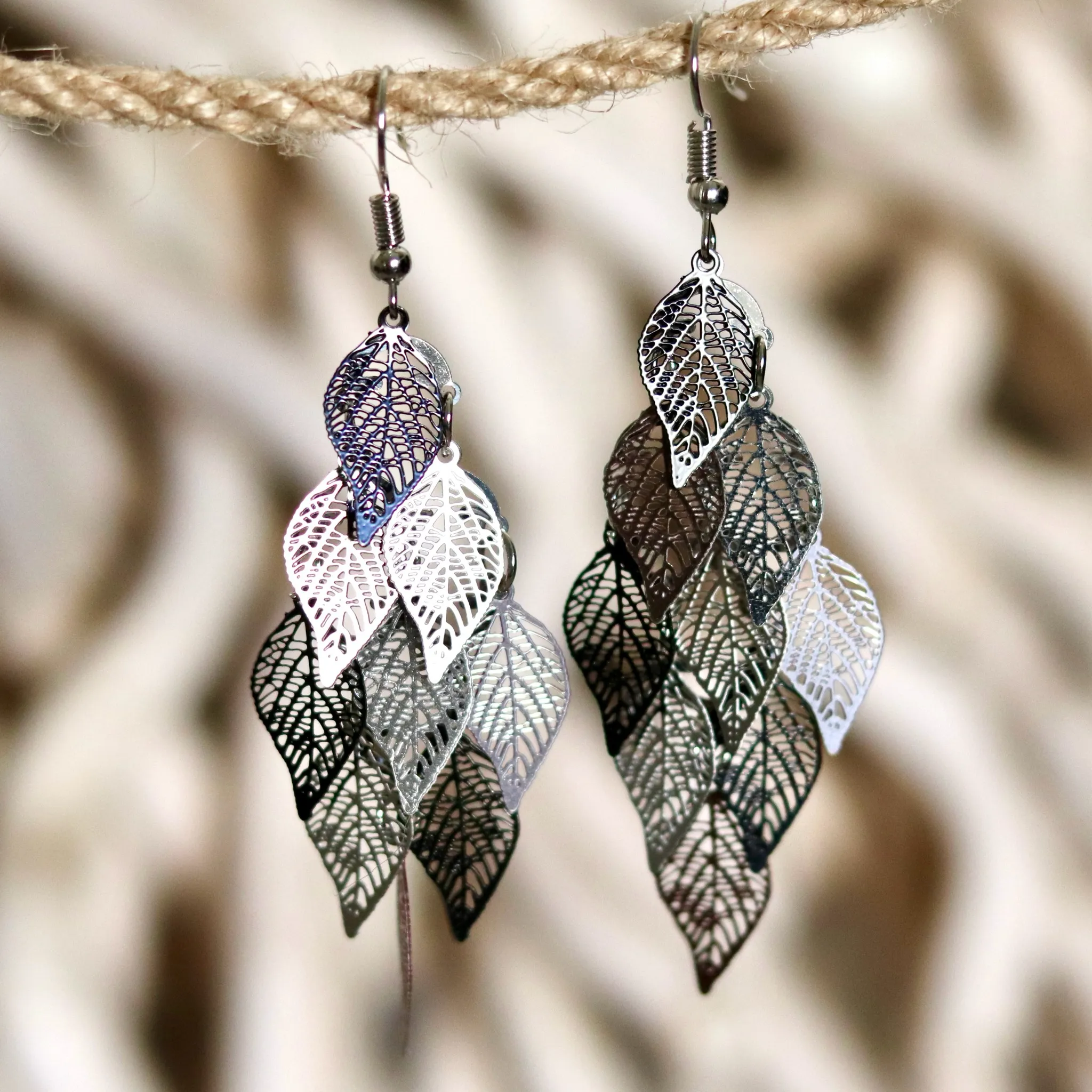Layered Leaf Earrings – Chic Nature-Inspired Design