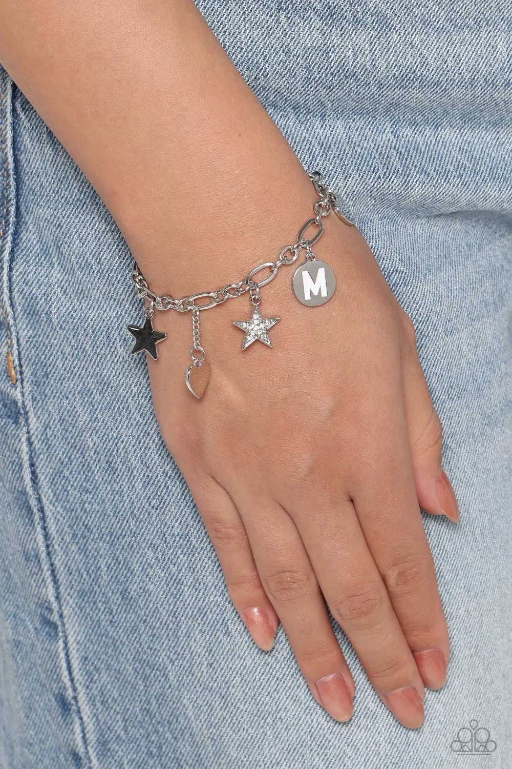 Legacy Letters - White - M Initial Bracelet