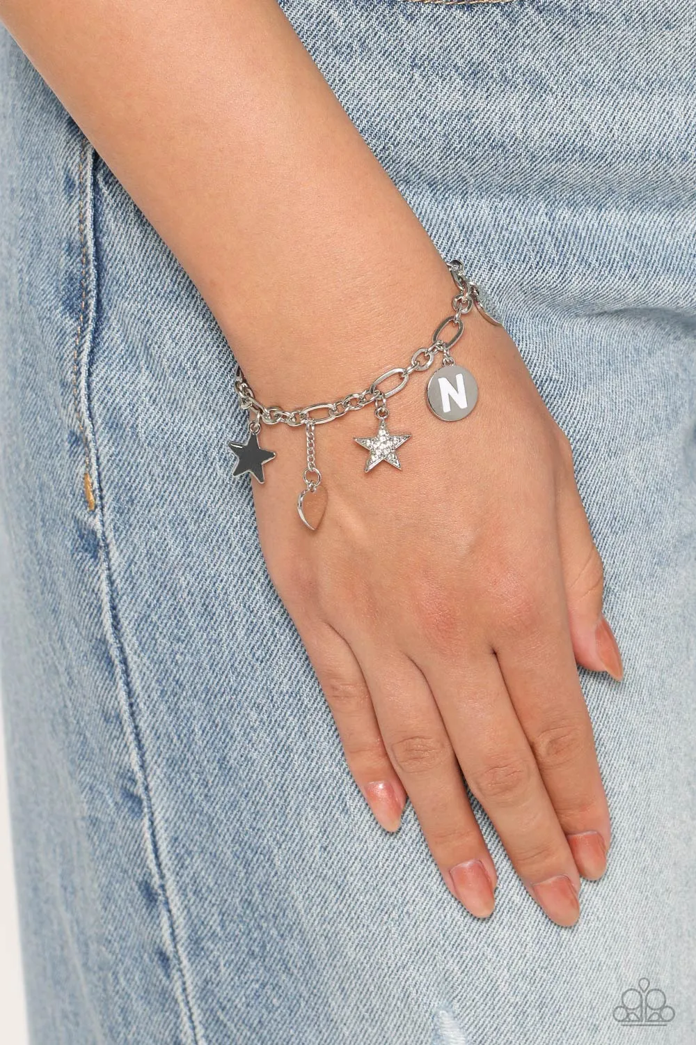 Legacy Letters - White - N Initial Bracelet