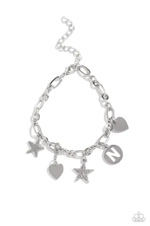 Legacy Letters - White - N Initial Bracelet