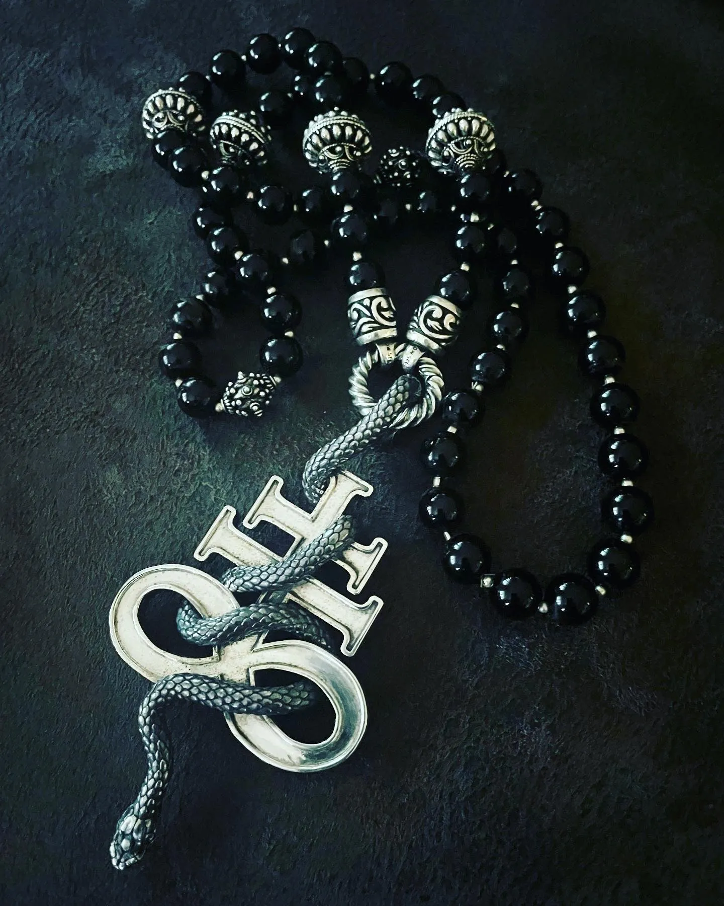 Leviathan Cross Snake Necklace Set