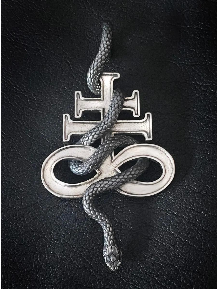 Leviathan Cross Snake Necklace Set