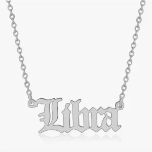 Libra Silver Zodiac Necklace // Jovee