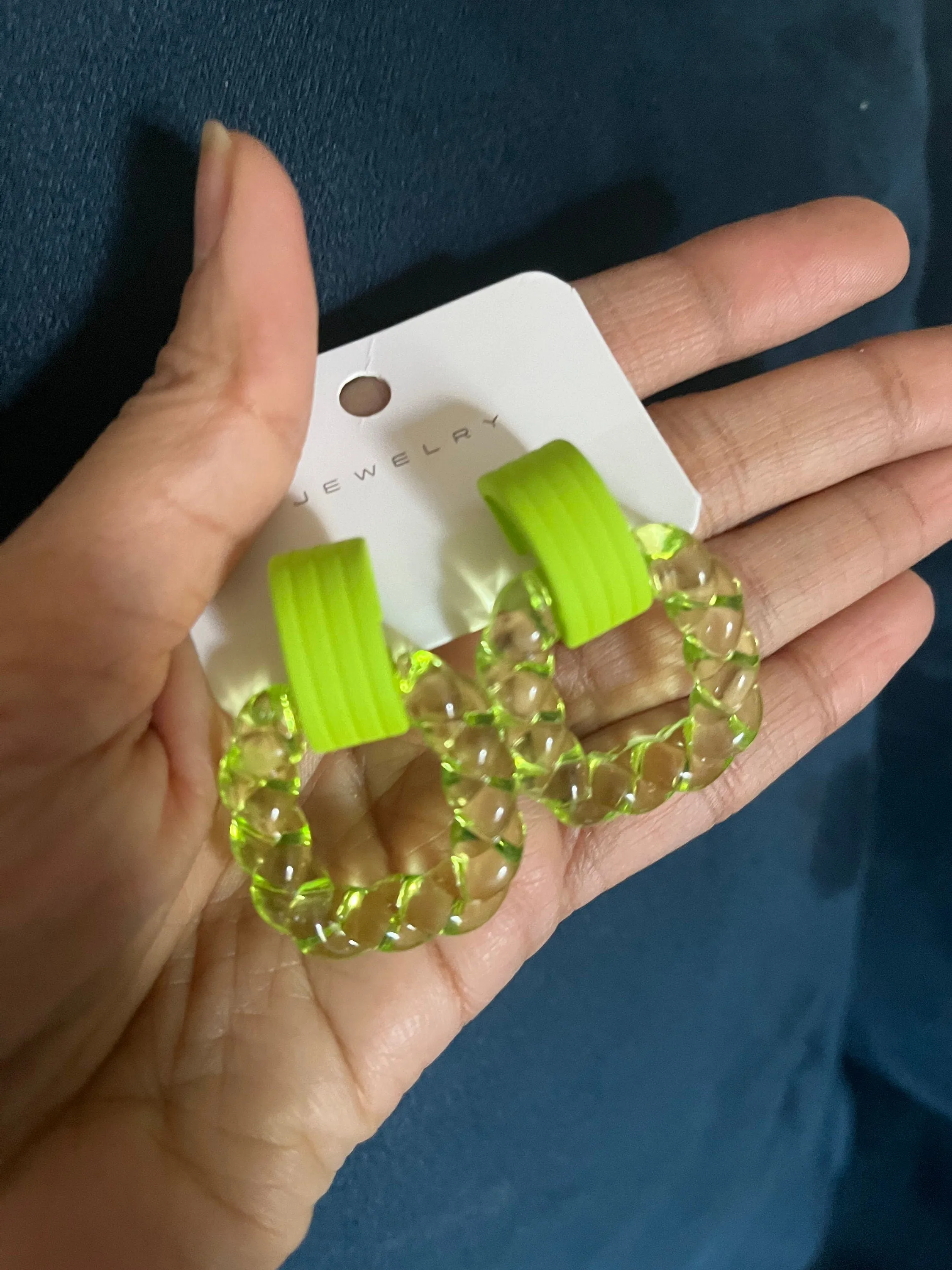 Light Green acrylic earrings , Lime green acrylic earrings ,  green chunky earrings ,