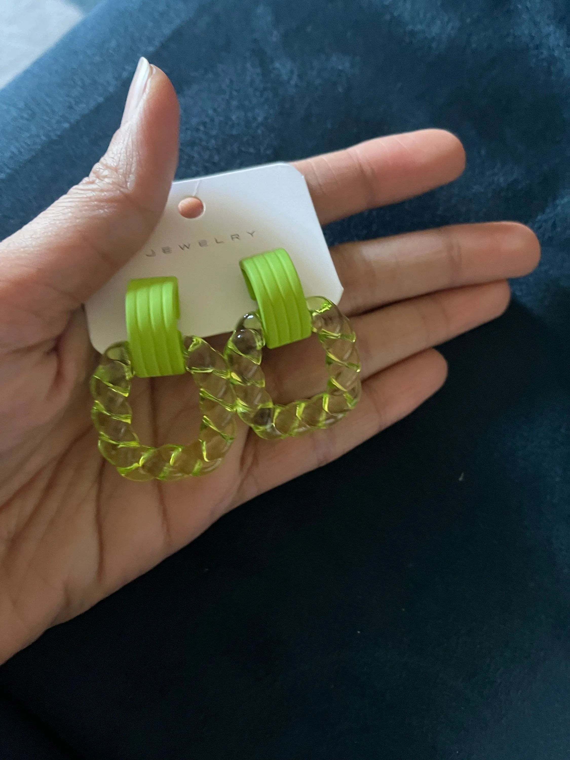 Light Green acrylic earrings , Lime green acrylic earrings ,  green chunky earrings ,