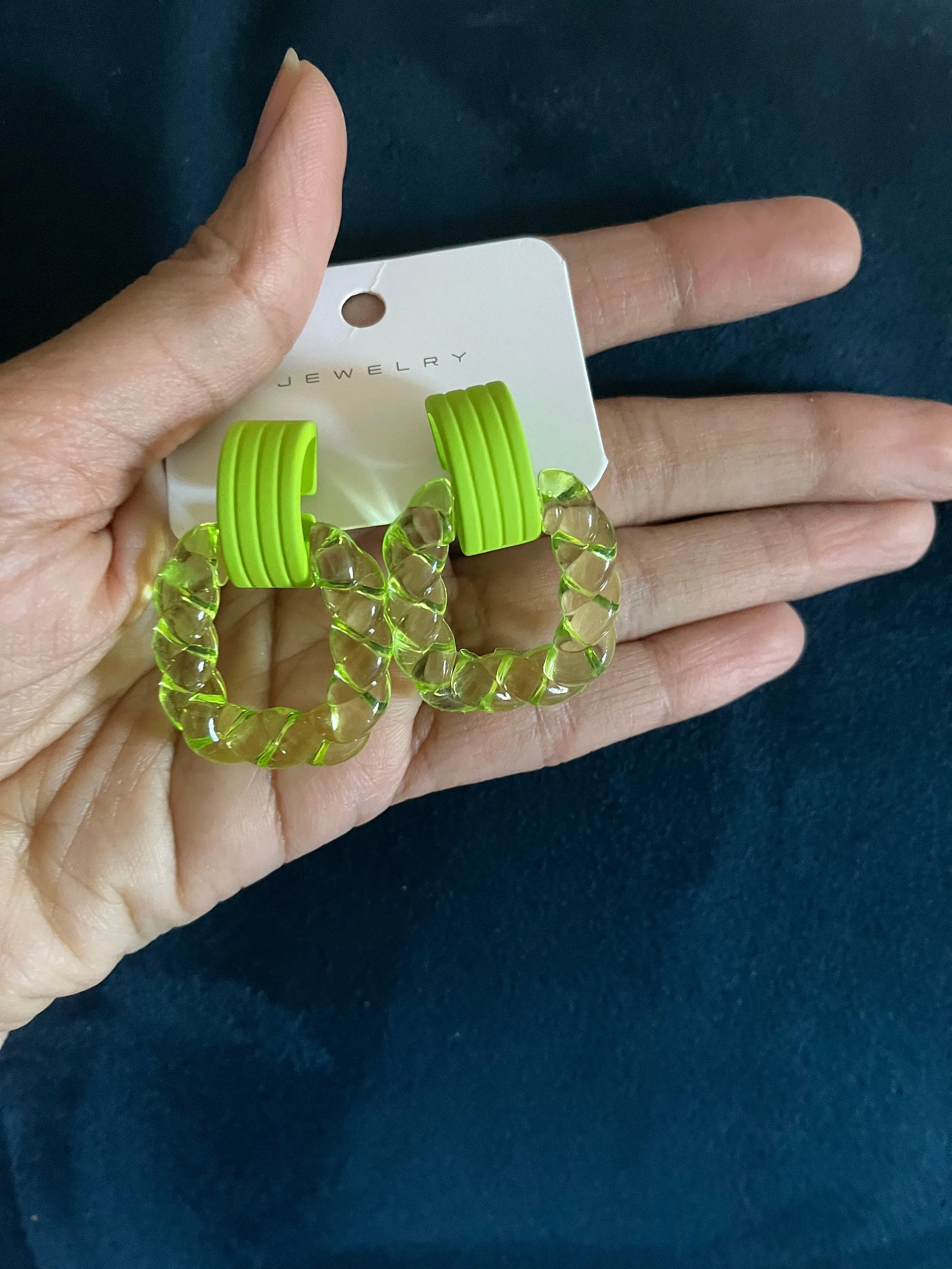 Light Green acrylic earrings , Lime green acrylic earrings ,  green chunky earrings ,