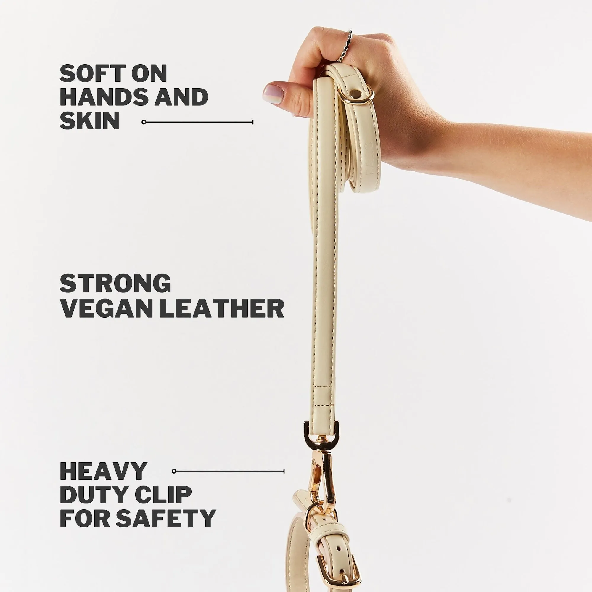 Light Ivory Dog Collar & Lead Set