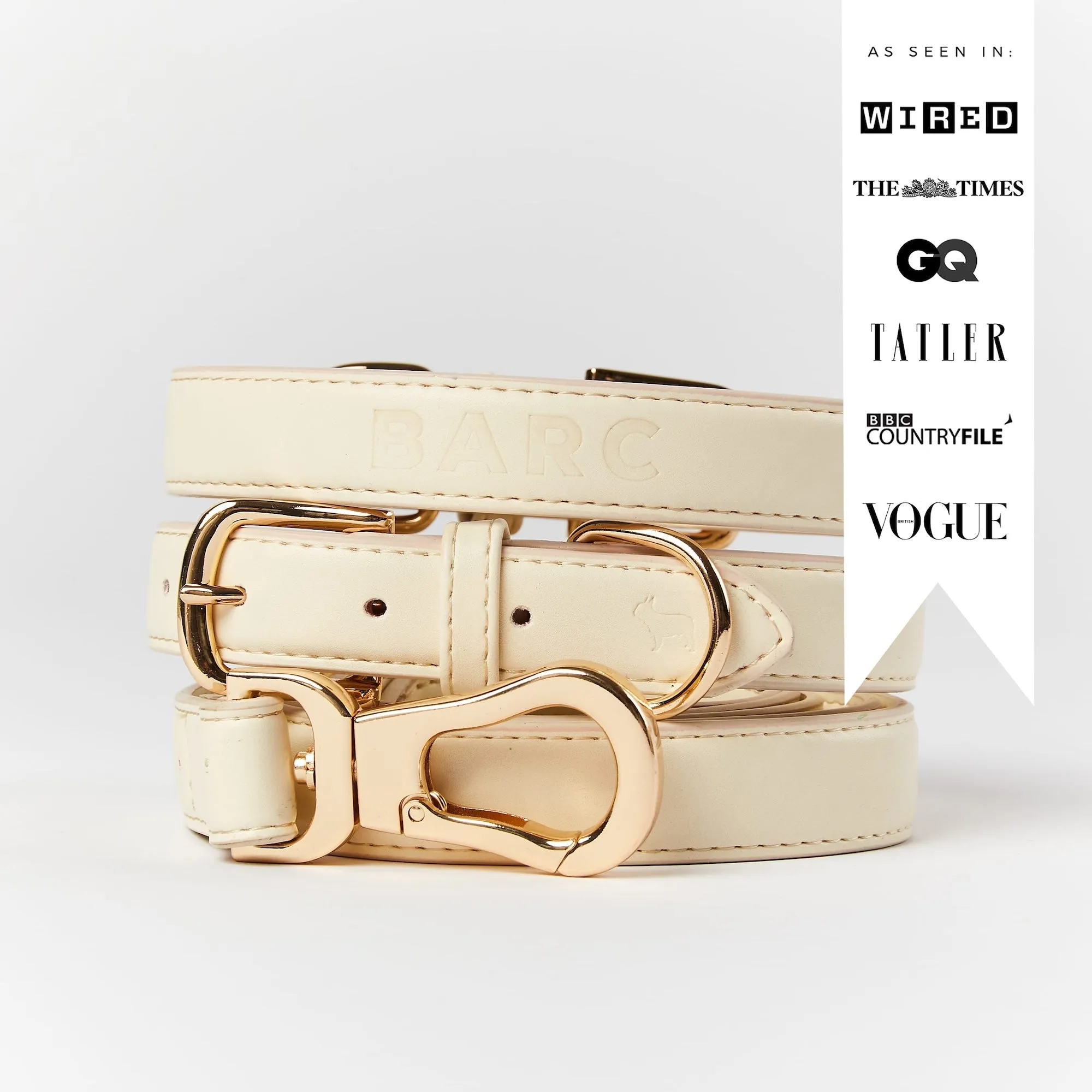 Light Ivory Dog Collar & Lead Set