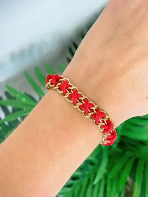 Link Toggle Bracelet - Red