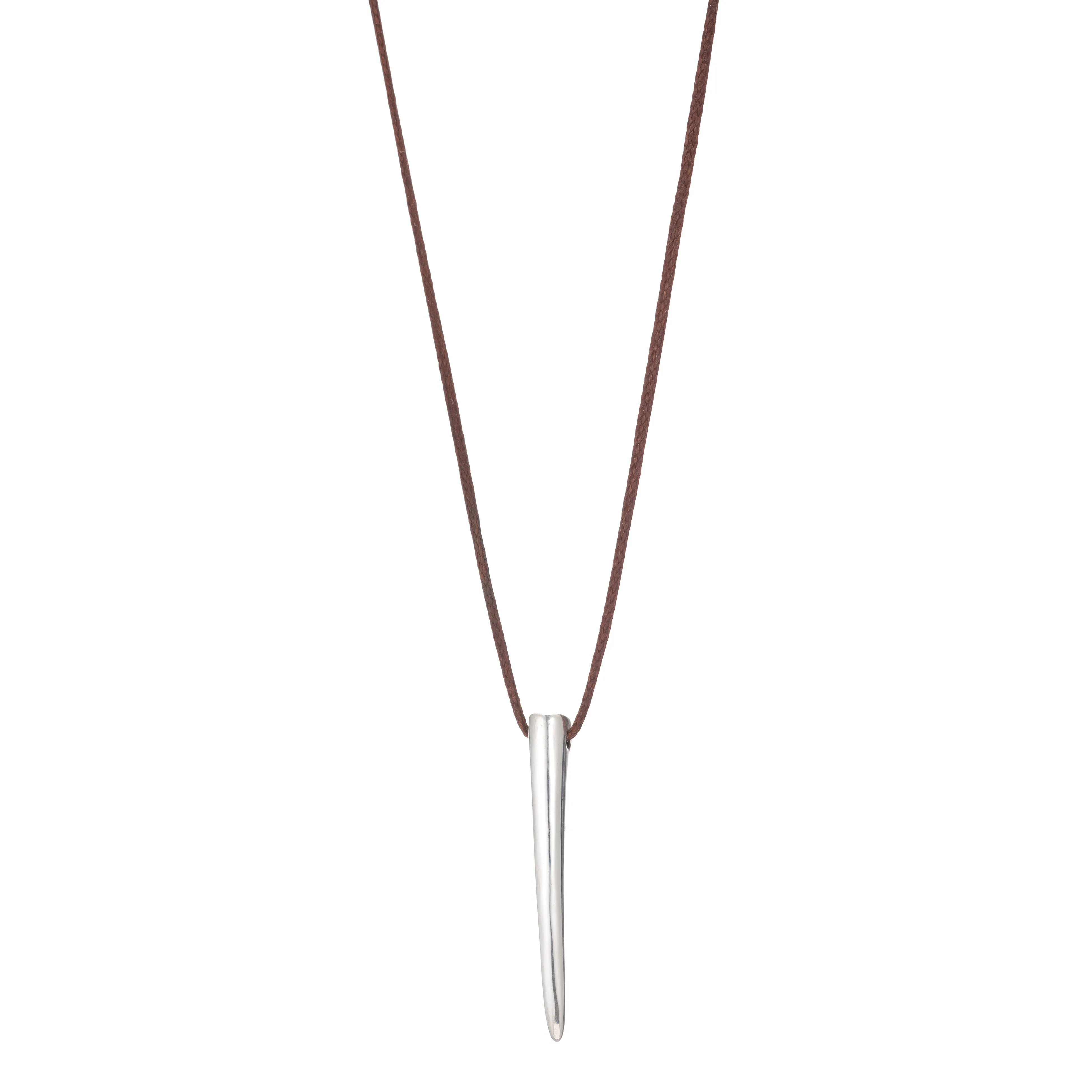 Long Horn Necklace - Sterling Silver