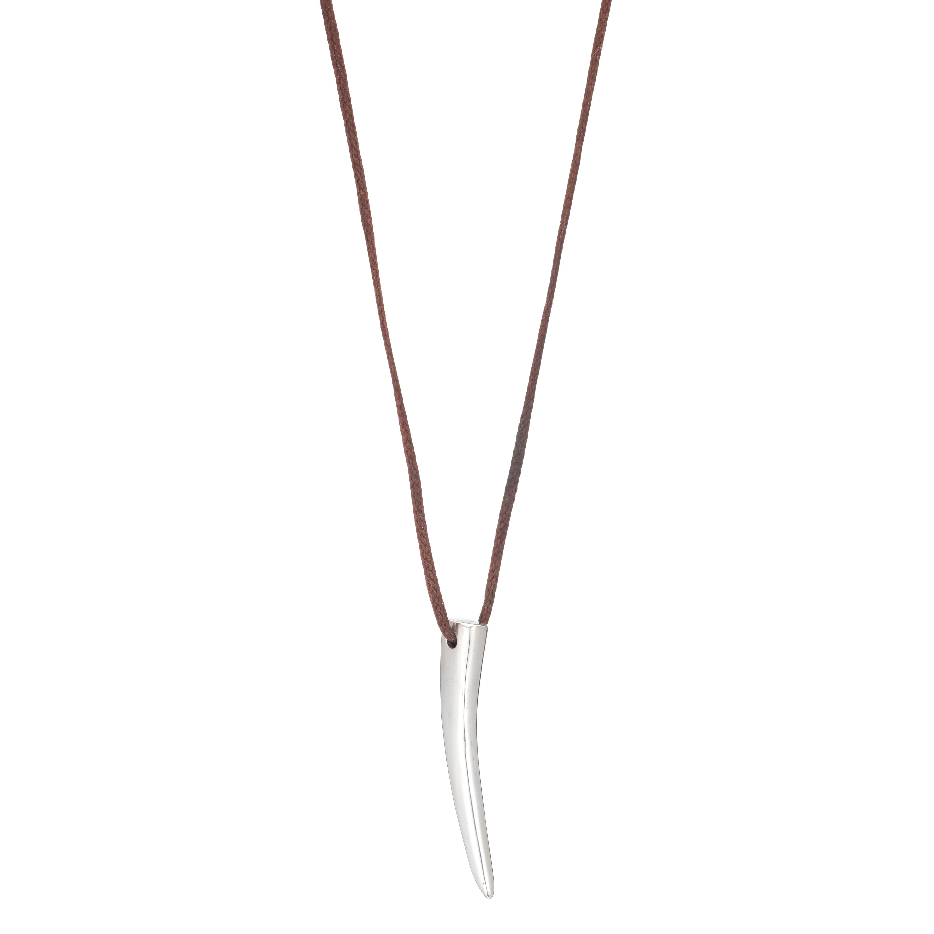Long Horn Necklace - Sterling Silver
